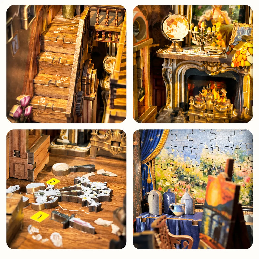 Mysterious Clues & Artistic Details — Key Tracking DIY Book Nook Kit
