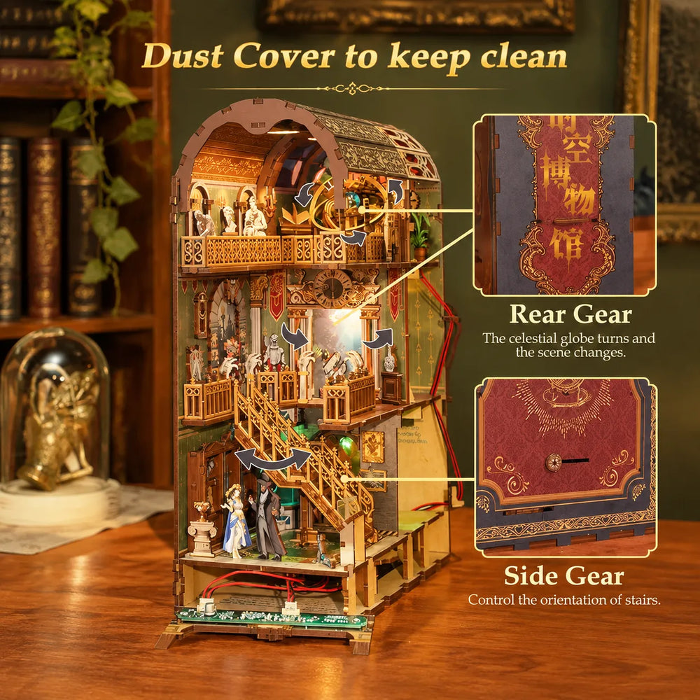 Interactive Gear Mechanisms — Spacetime Museum DIY Book Nook Kit