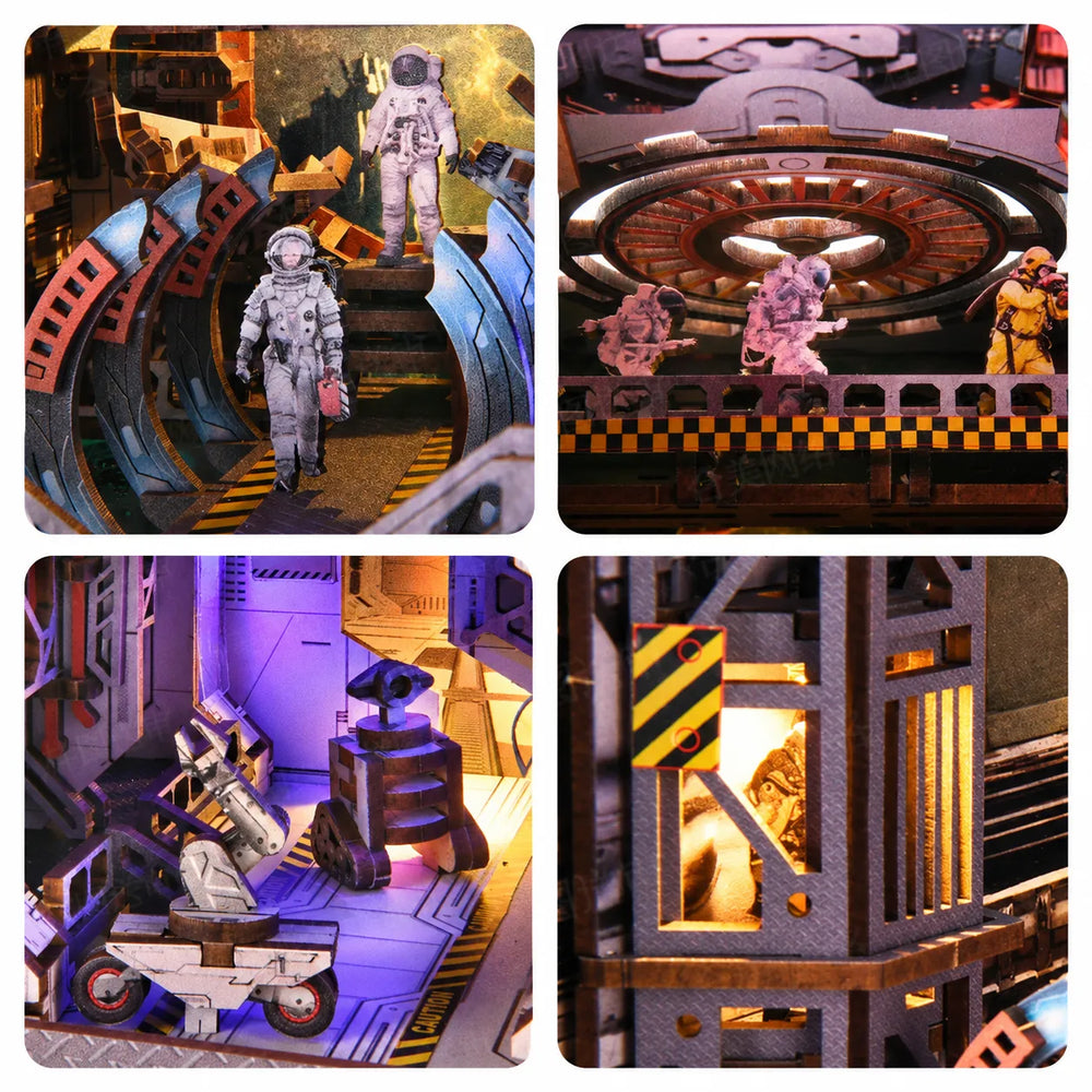 Miniature Astronauts & Robotic Details — Interstellar Home: The Future Home of Mankind DIY Book Nook Kit