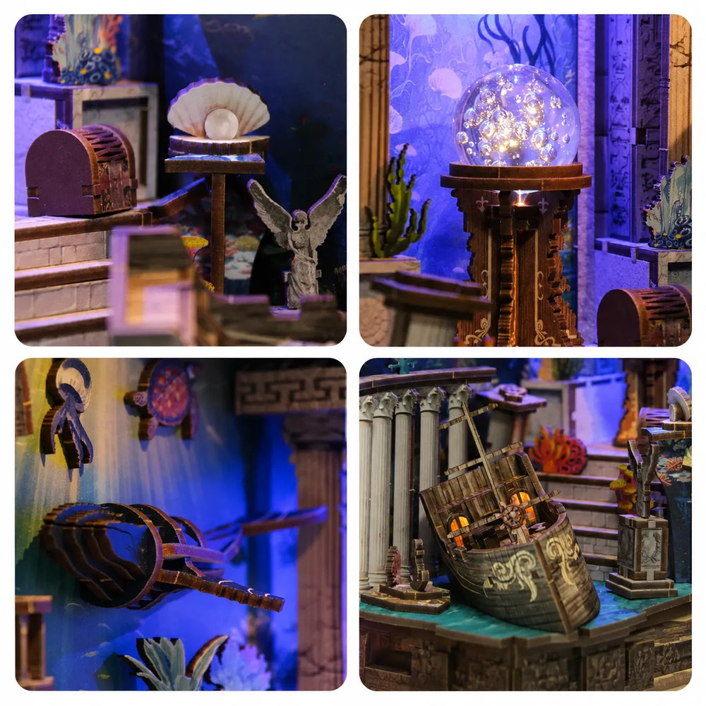 Mystical Ocean Details — Riddle on the Seabed DIY Book Nook Kit