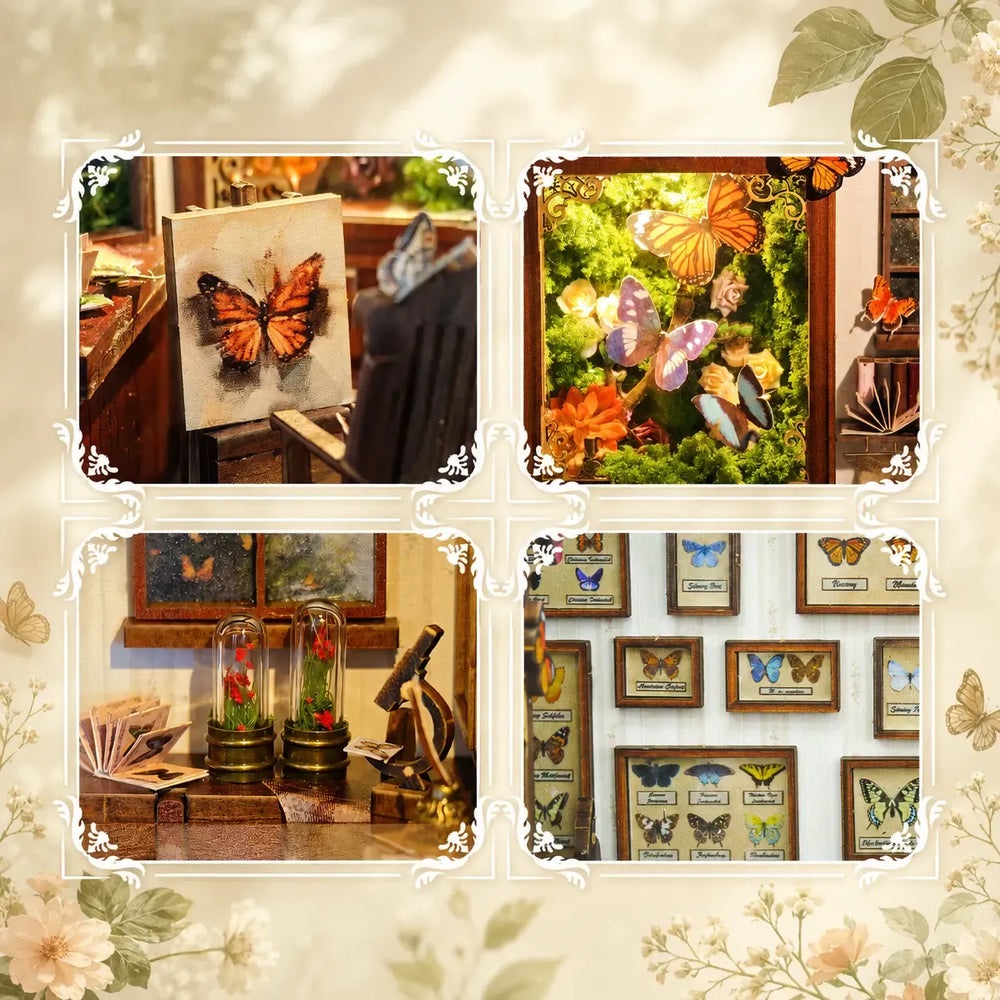Butterfly Specimen Gallery Wall — Butterfly House DIY Book Nook Kit