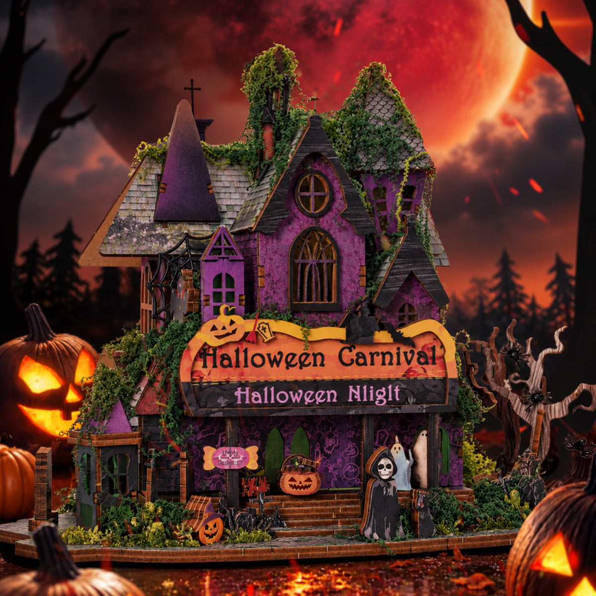 Halloween Night DIY Mini House Kit l DIY Miniature Kit