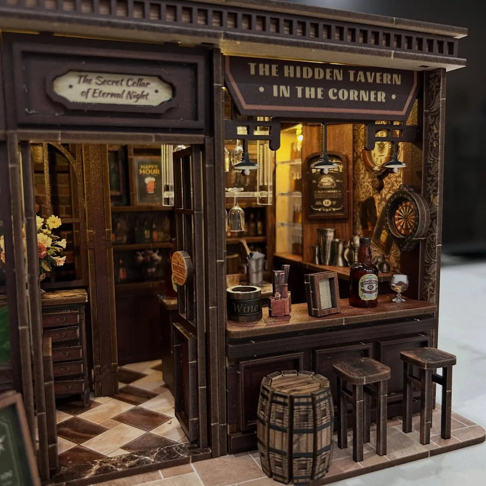 Touch-Activated Warm Lighting — Kit de maison miniature DIY La taverne du coin l Kit miniature DIY