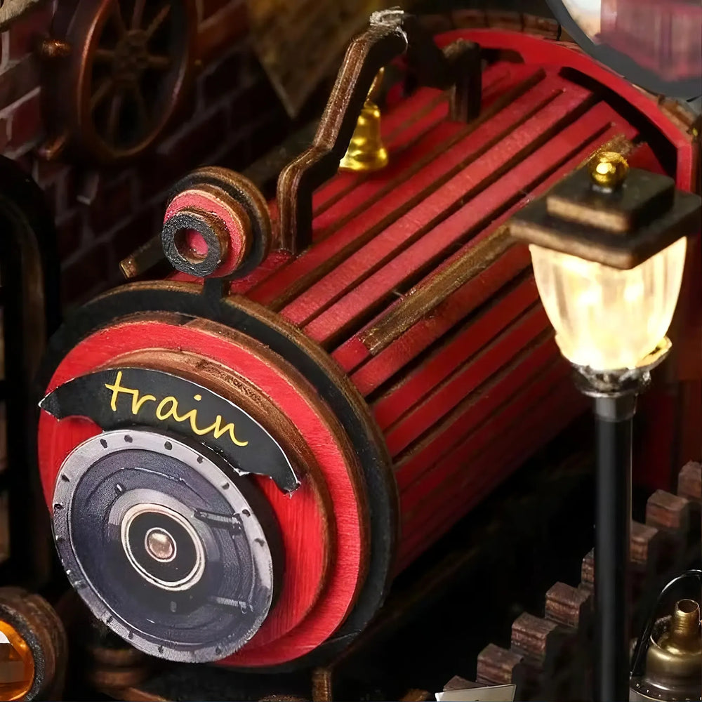 Removable Vintage Train — Fancy Train Platform DIY Book Nook Kit