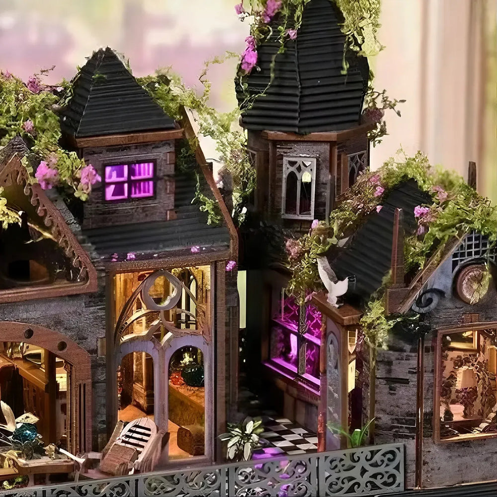 Dreamy Purple Lighting — Magic Castle DIY Mini House Kit l DIY Miniature Kit