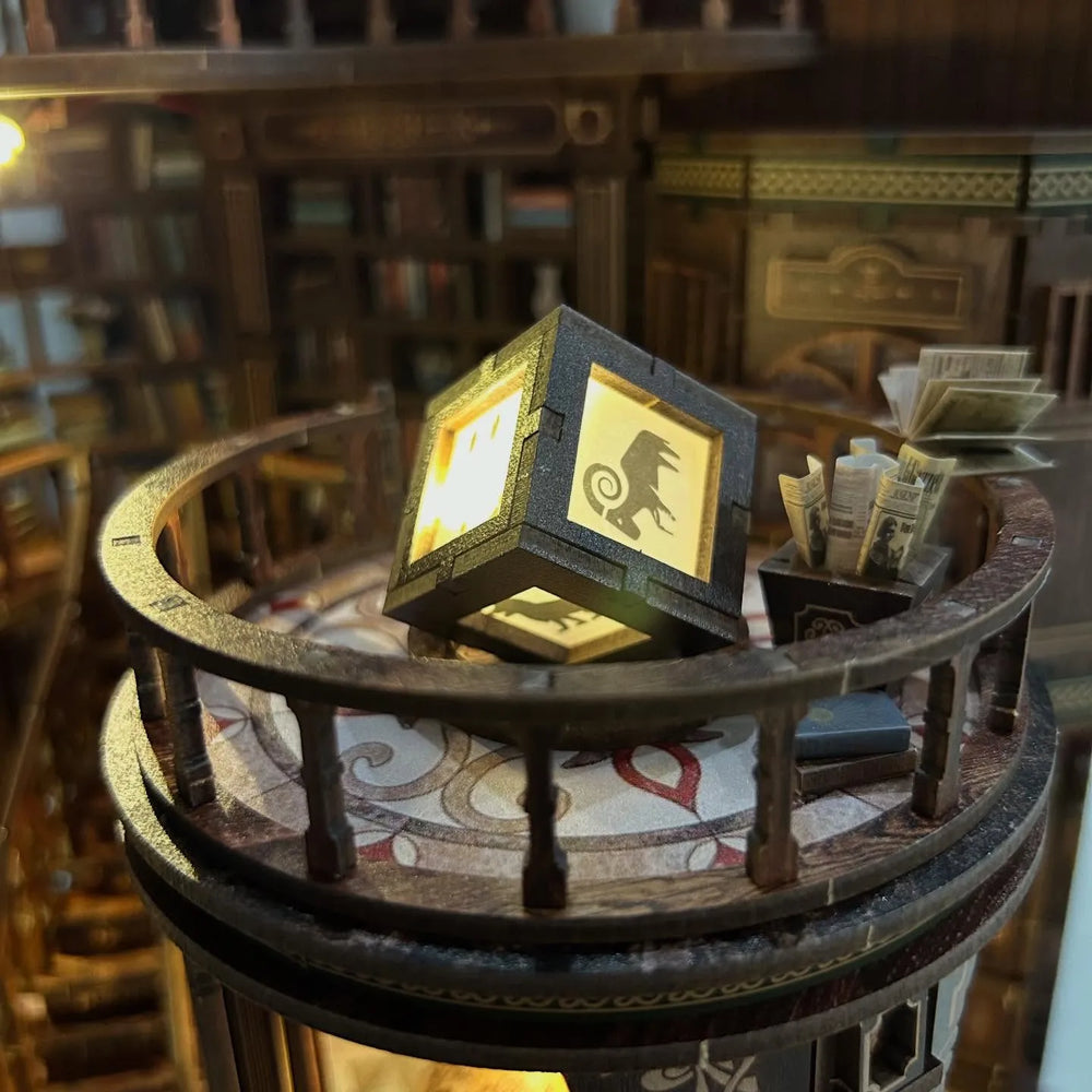 Touch-Activated Warm Lighting — Dreamy Book Hall DIY Miniature Kit