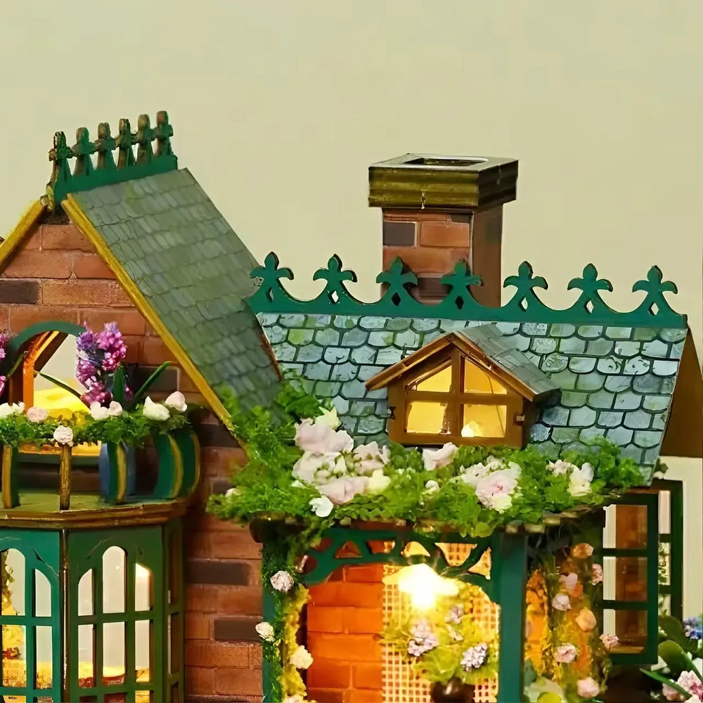 Layered Roof & Decorative Railings — Fairy Garden DIY Mini House Kit l DIY Miniature Kit