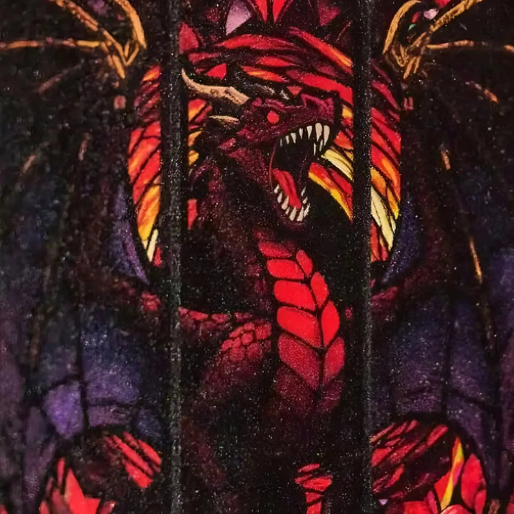 Fiery Dragon Stained Glass — Spire Of The Wyrm DIY Book Nook Kit