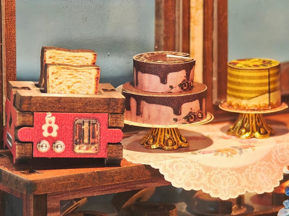 Delightful Miniature Bakery Details — Bear Bakery DIY Book Nook Kit
