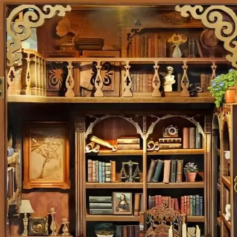  Two-Level Library Layout — Time Book House DIY Book Nook Kit