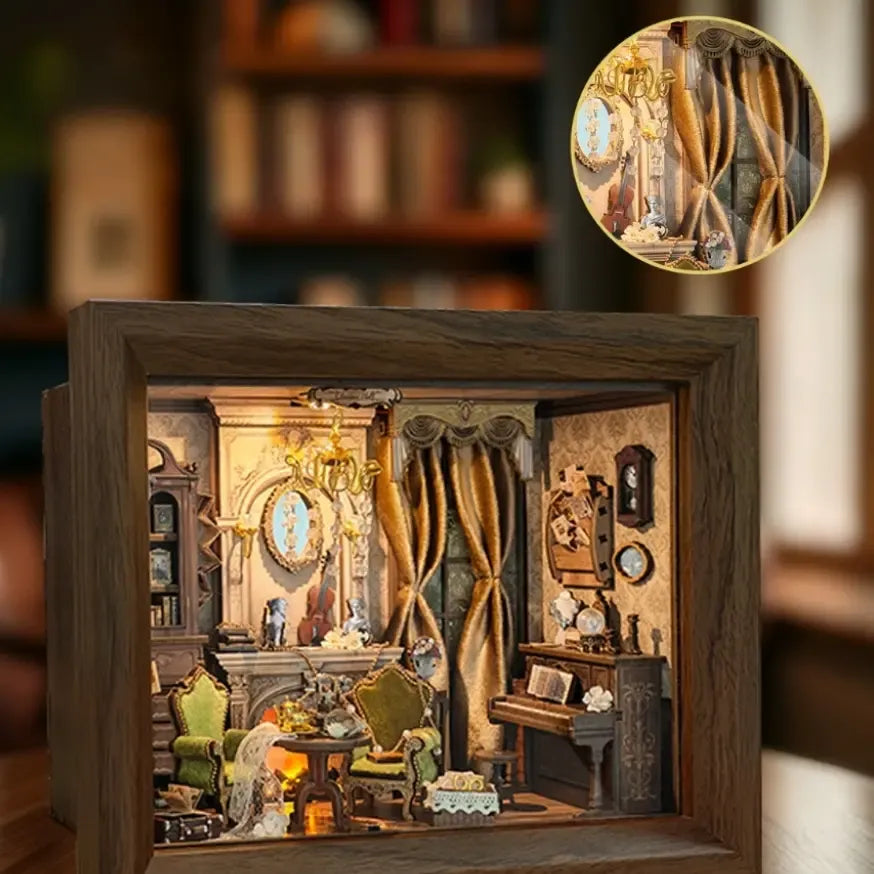 Built-In Clear Dust Cover — Glimmer Hall DIY Story Frame Puzzle Kit with LED Lights