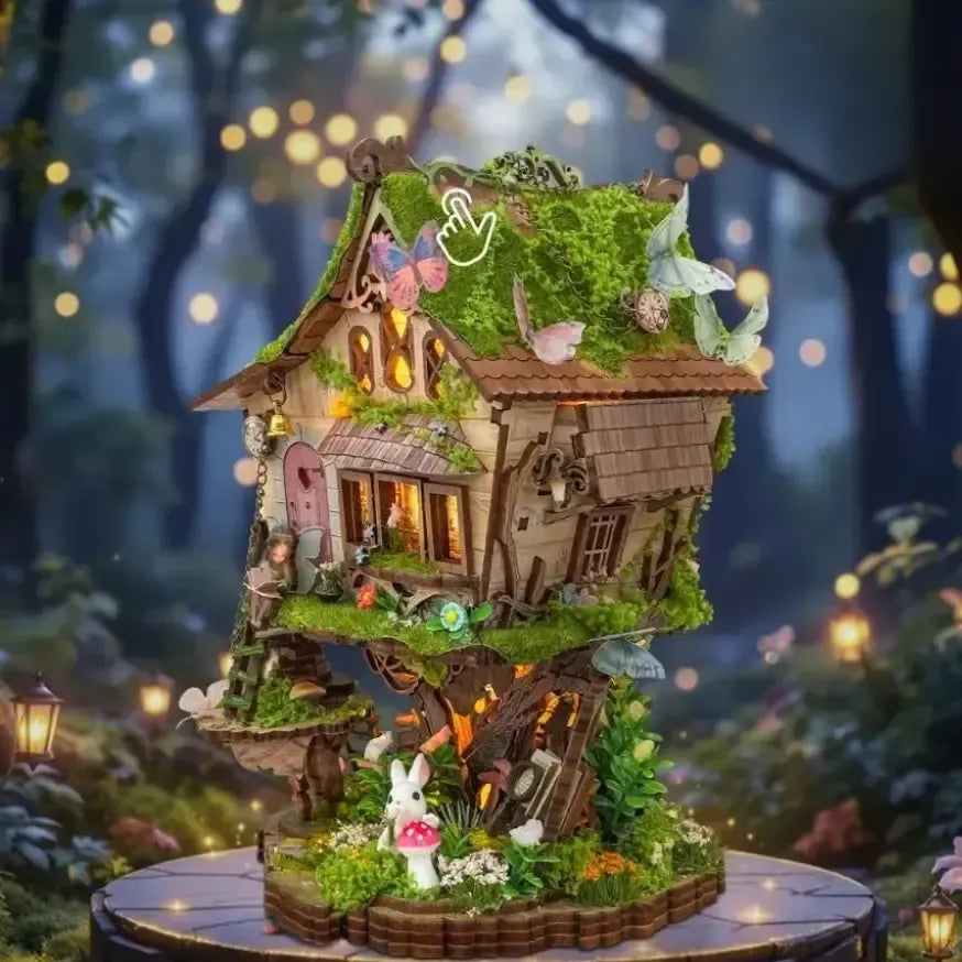 Moss-Covered Touch Light Control — Rowan's Treehouse DIY Book Nook Kit