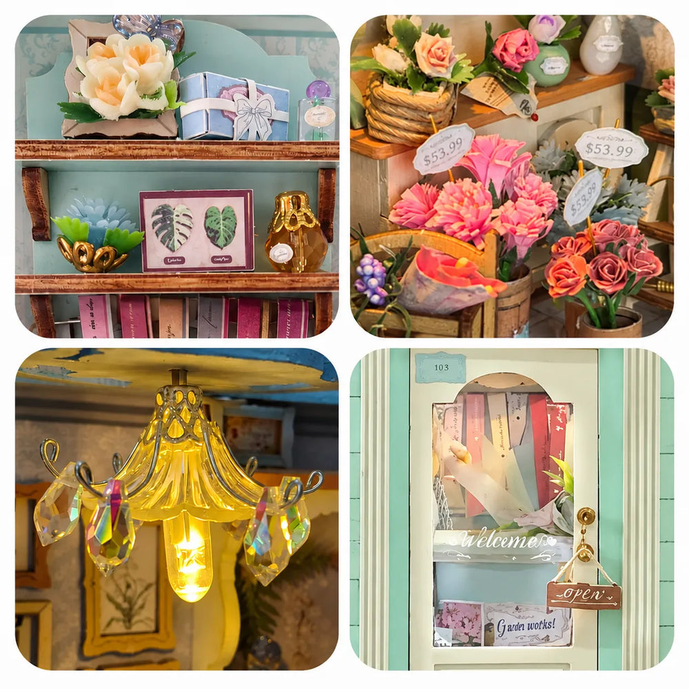 Charming Flower Shop Details — Floral Dream DIY Cottage Book Nook Kit