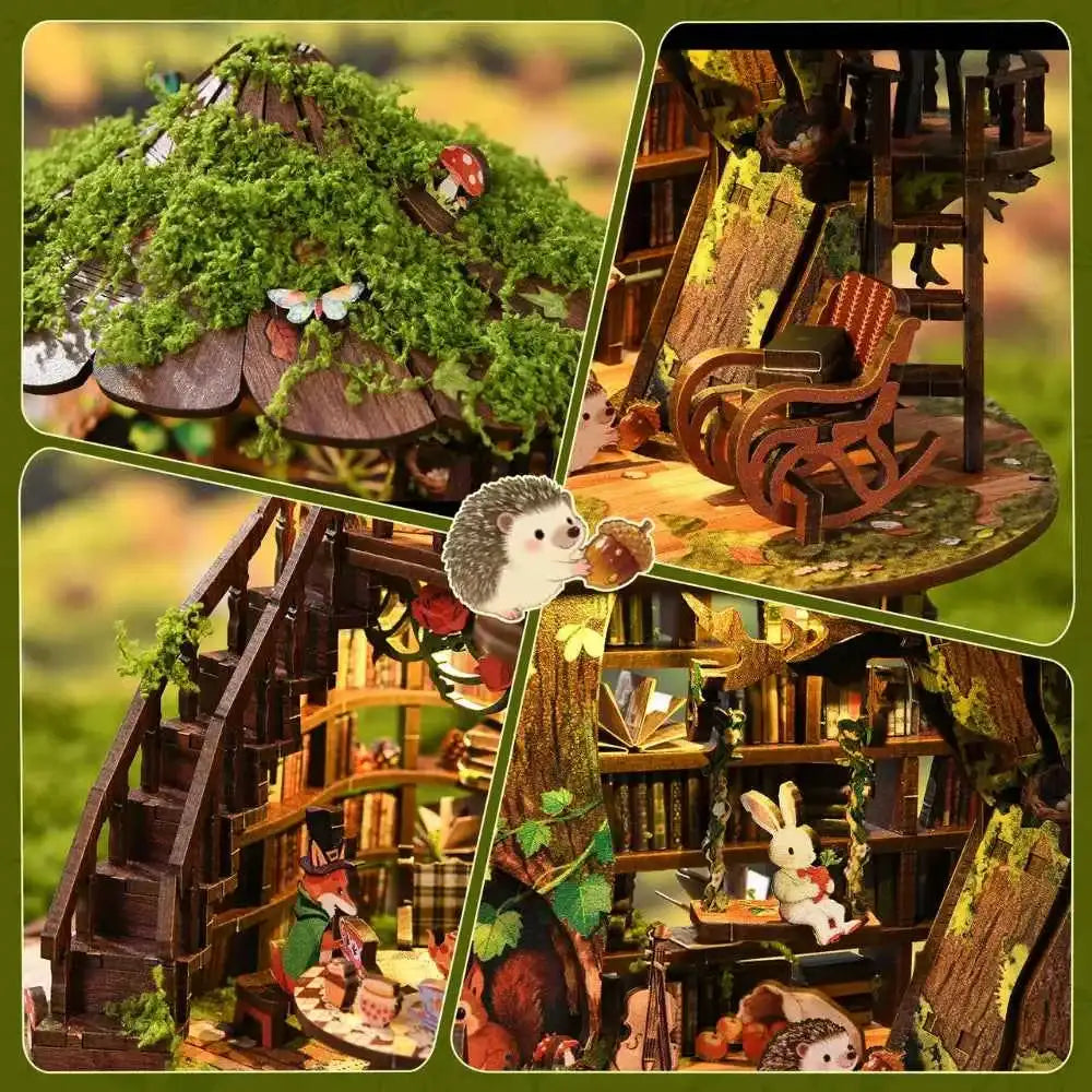 Forest Tea Book Club DIY Mini House Kit l DIY Miniature Kit - ROCOXIA