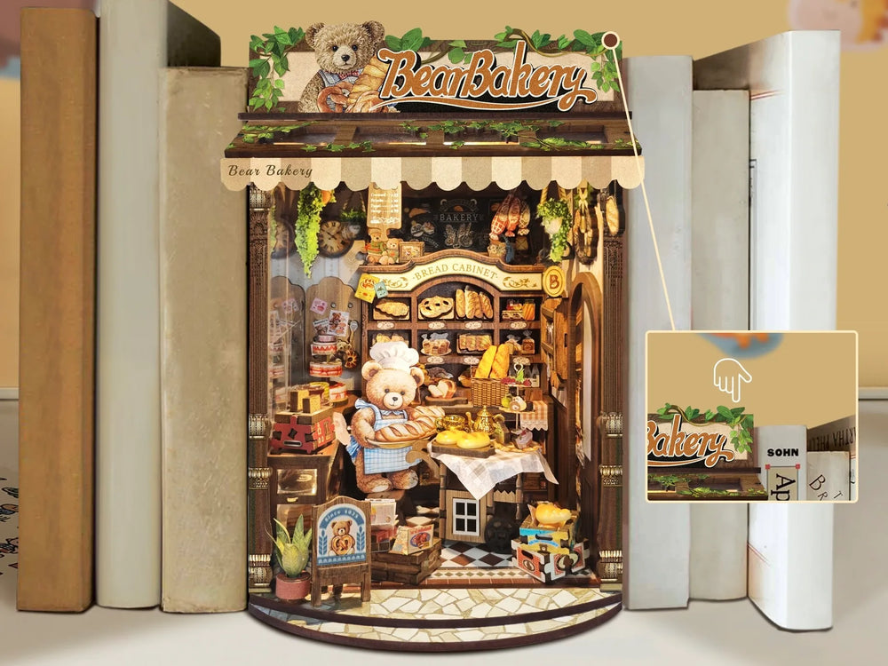 Touch-Activated Warm Lighting — Bear Bakery DIY Book Nook Kit