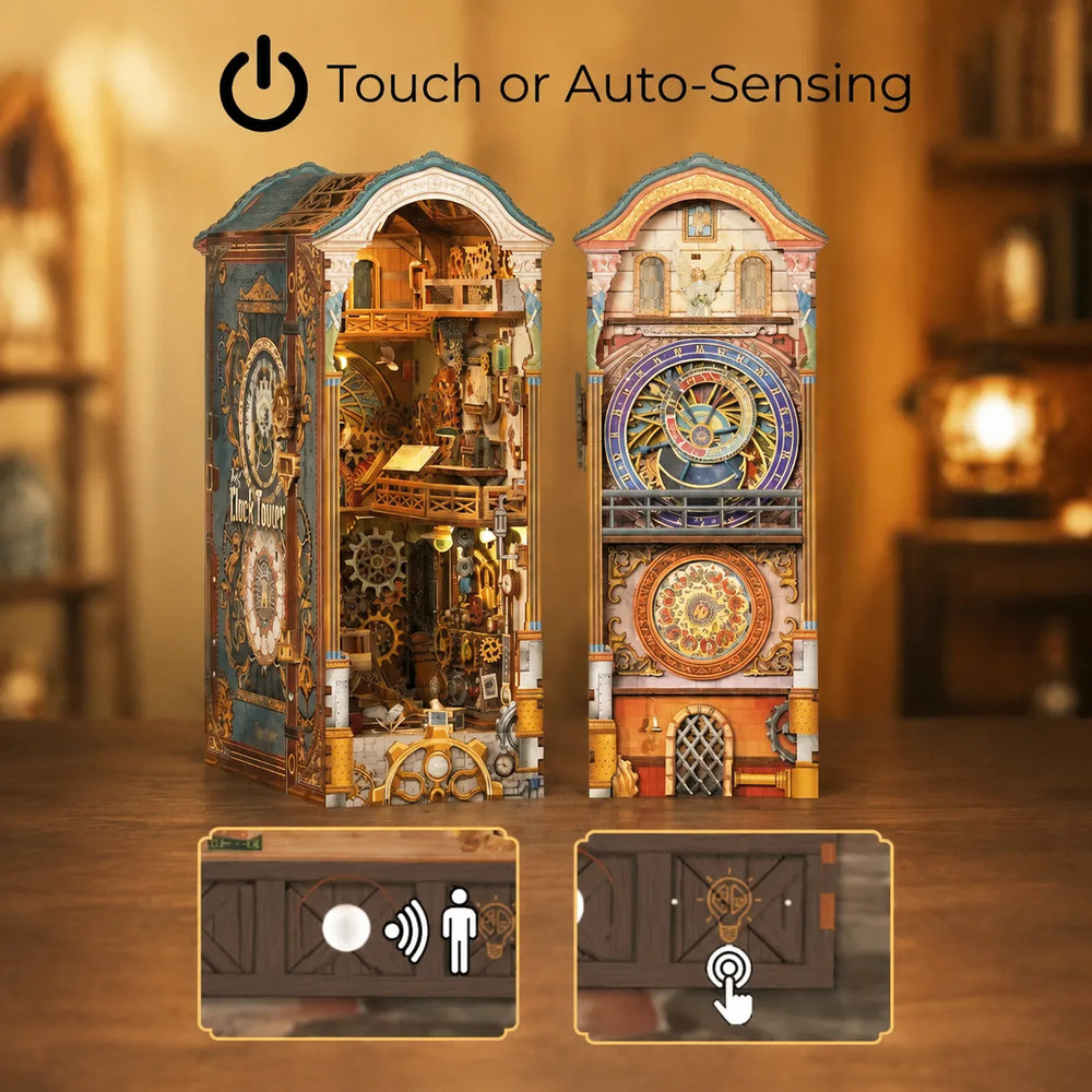 Touch & Sensor-Activated Lighting — Clock Tower DIY Book Nook Kit