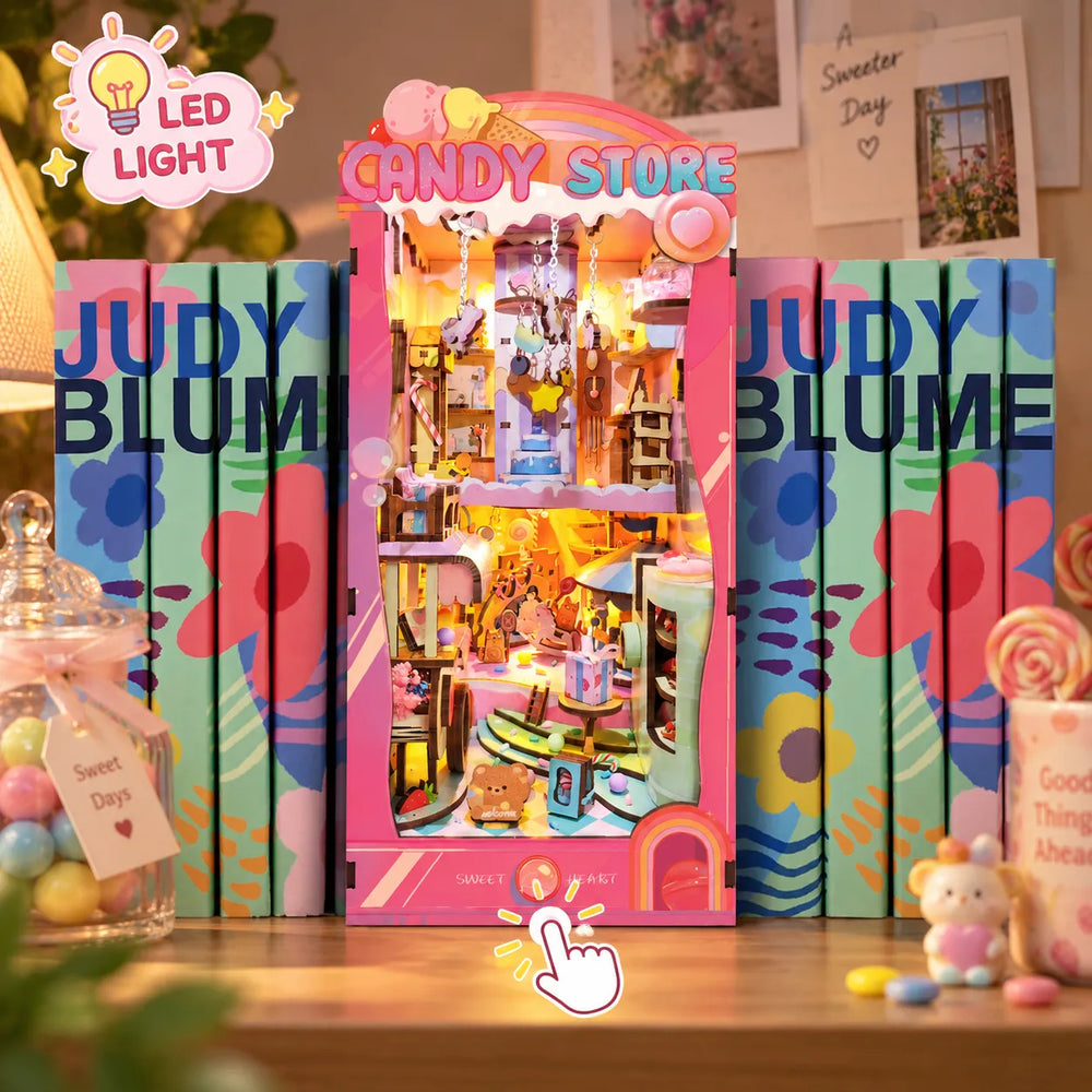 Touch-Activated Warm Lighting — Candy Store DIY Book Nook Kit