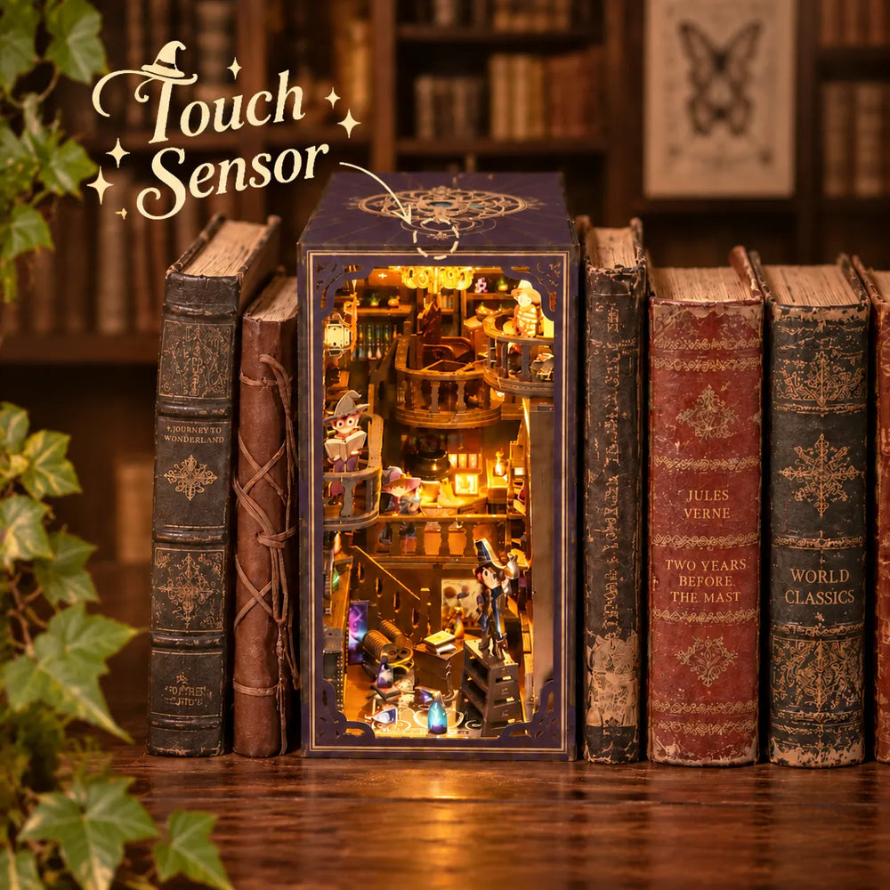 Touch-Activated Warm Lighting — Alchemy Master DIY Book Nook Kit