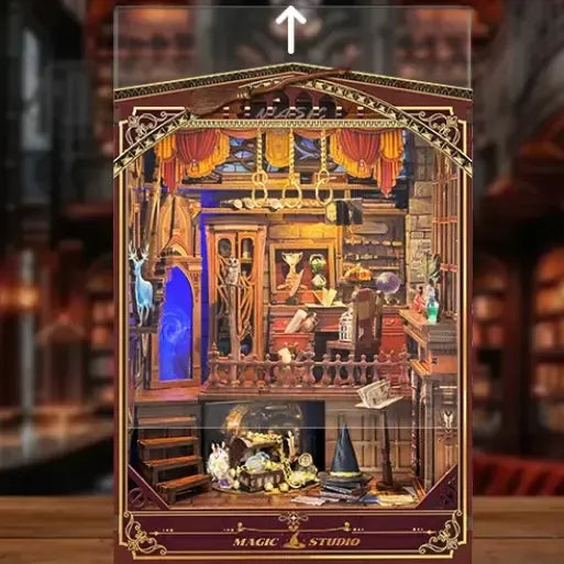 Pull‑Out Transparent Dust Cover — Magic Studio DIY Book Nook Kit