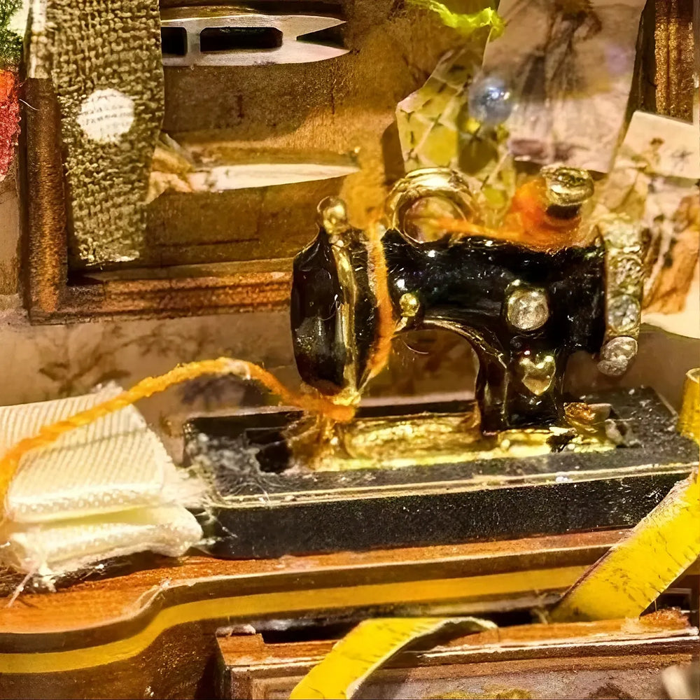 Tiny Sewing Machine & Tailoring Tools — Dream Dress Studio DIY Miniature Kit