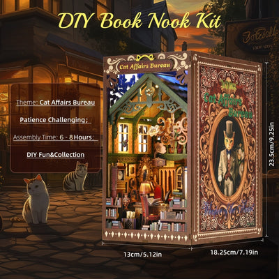 Cat Affairs Bureau DIY Book Nook Kit - ROCOXIA