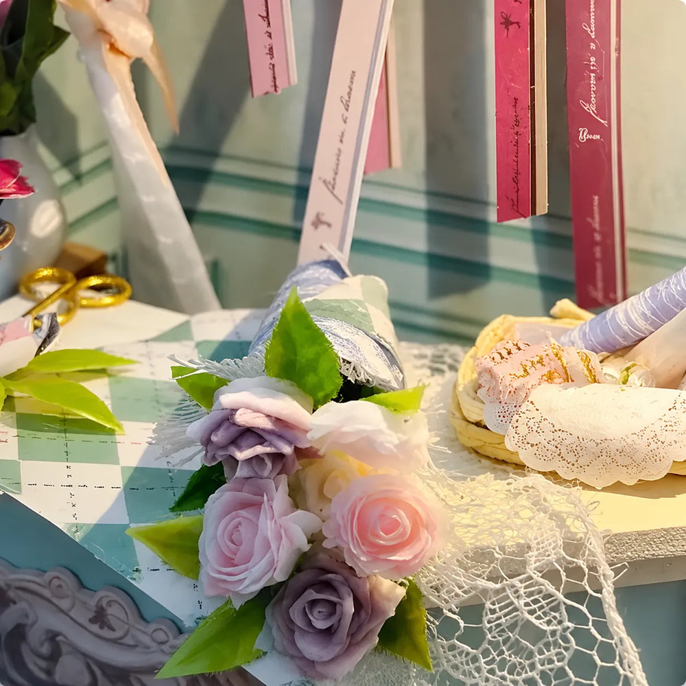 Delicate Miniature Rose Bouquet — Floral Dream DIY Cottage Book Nook Kit