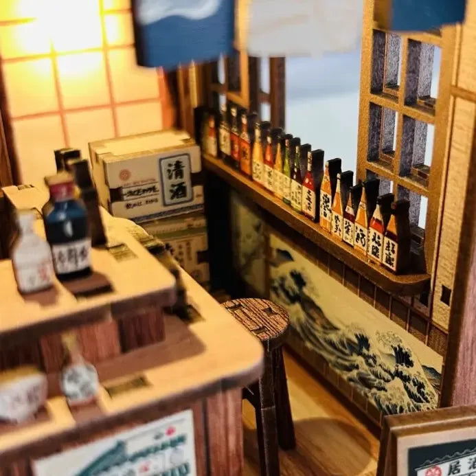 Classic Japanese Pub Liquor Shelf — Das Mellow Pub DIY Mini-Bücherregal-Kit