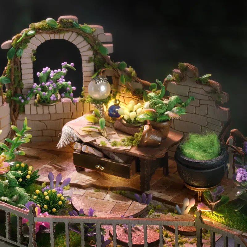 Enchanted Rooftop Potion Garden — Magician's Hut DIY Mini House Kit l DIY Miniature Kit