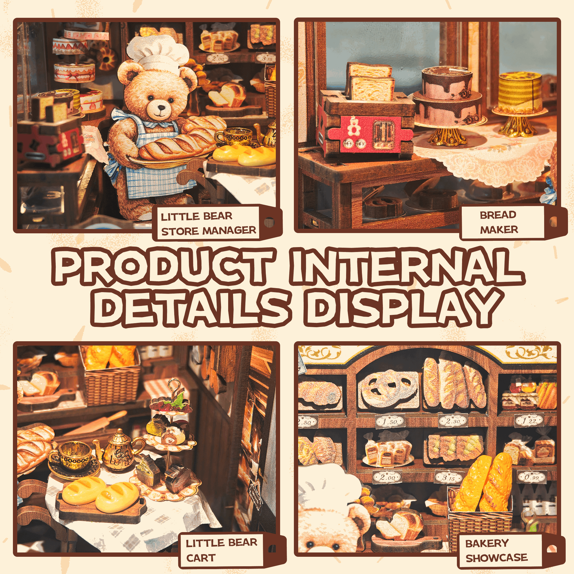 Bear Bakery DIY Book Nook Kit - ROCOXIA