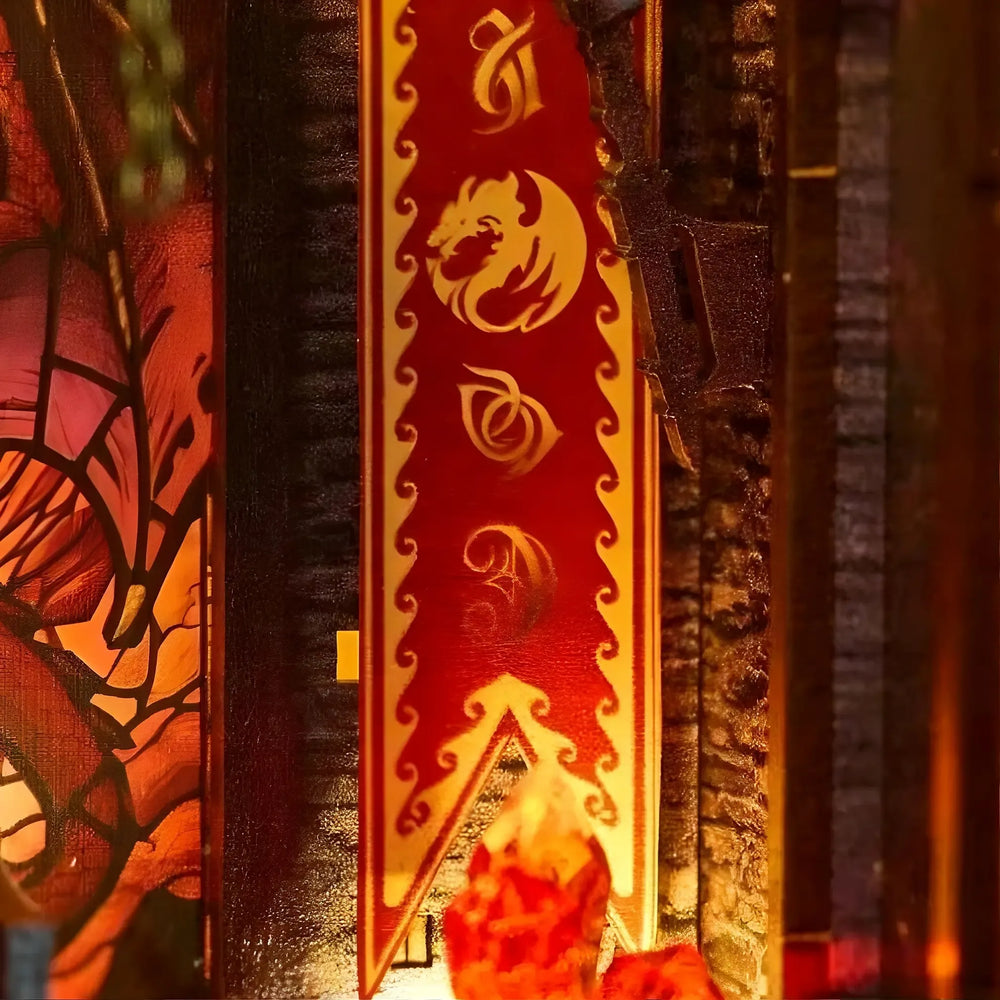 Crimson Dragon Banner — Spire Of The Wyrm DIY Book Nook Kit