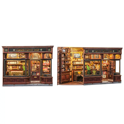 Corner Coffee Shop DIY Miniature Kit - ROCOXIA