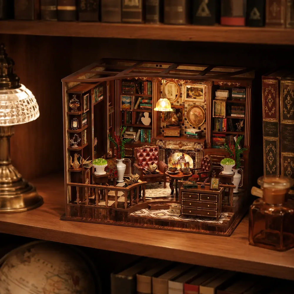 A Cozy Literary Corner for Your Shelf — Left Bank Study DIY Mini House Kit ｜DIY Miniature Kit