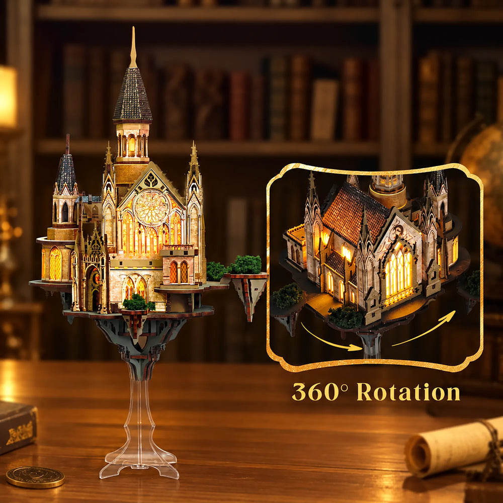 360° Gear-Driven Rotation — Glen Sky Zitadelle DIY Miniaturhaus Bausatz