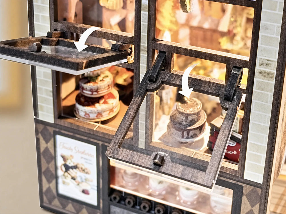 Openable Bakery Side Window — Bear Bakery DIY Book Nook Kit