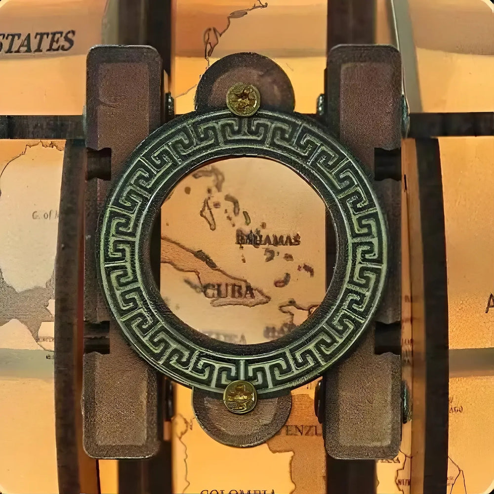 Ancient Greek Pattern Observation Window For Regional Map Viewing — Star Trail Globe DIY 3D Wooden Model