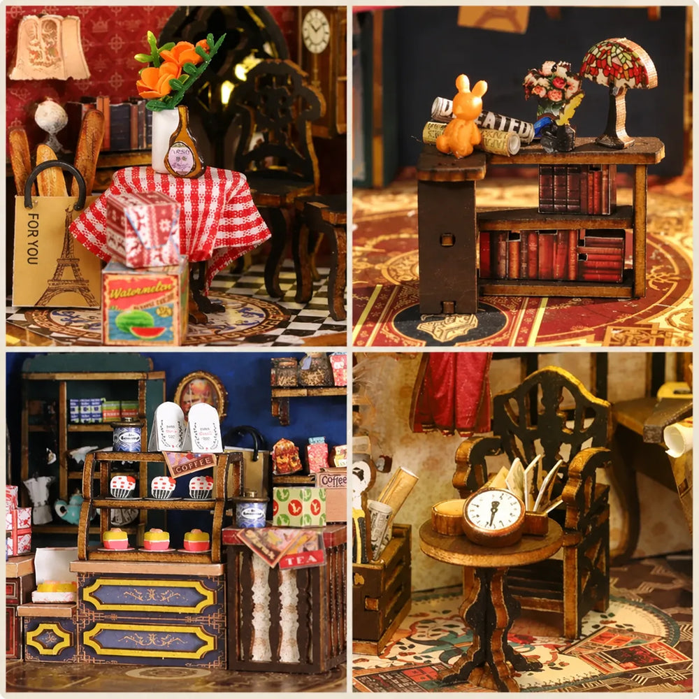 Charming Vintage Room Details — Rail-track Secluded City: Train Mini House Kit l DIY Miniature Kit