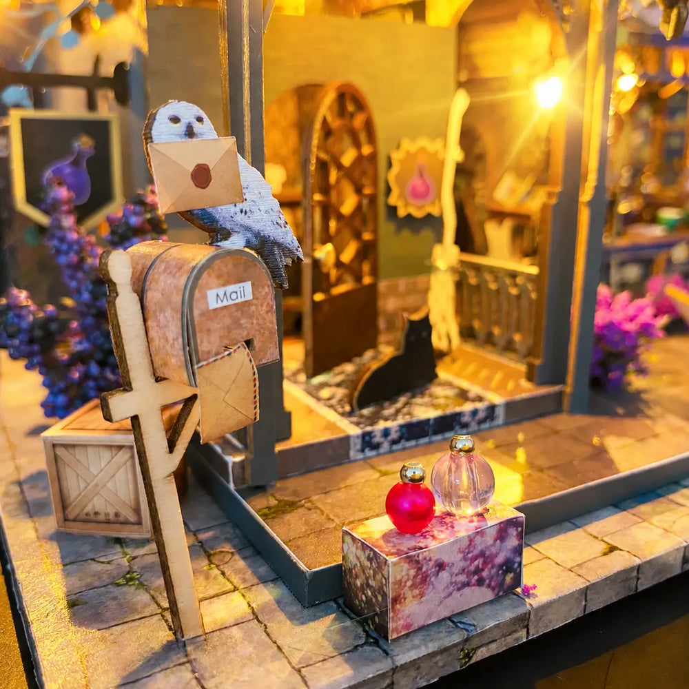Warm Ambient Lighting Throughout — Hollow Magic Coffee Shop DIY Miniature Kit