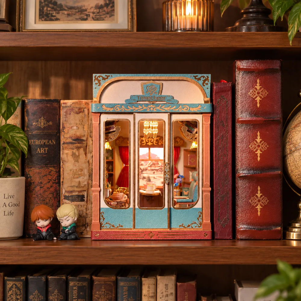 A Charming Shelf Display — Train Cabin Series – European Travels Motion Scene DIY Book Nook Kit