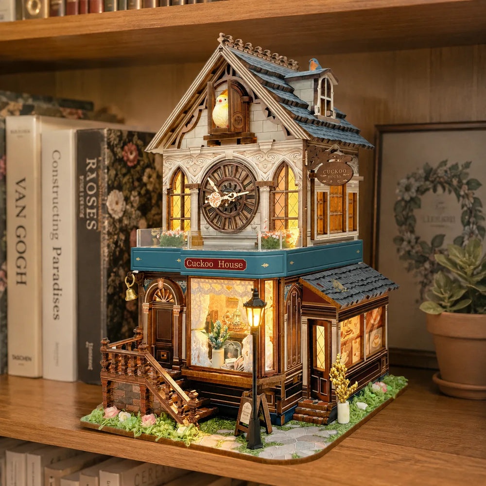 Charming Storybook Display — Cuckoo Clock House Mechanical 3D Wooden Puzzle Kit