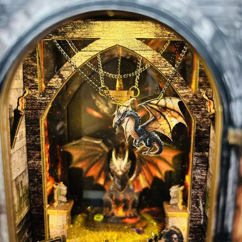 Immersive Layered Depth — Dragon's Treasure Labyrinth DIY Book Nook Kit