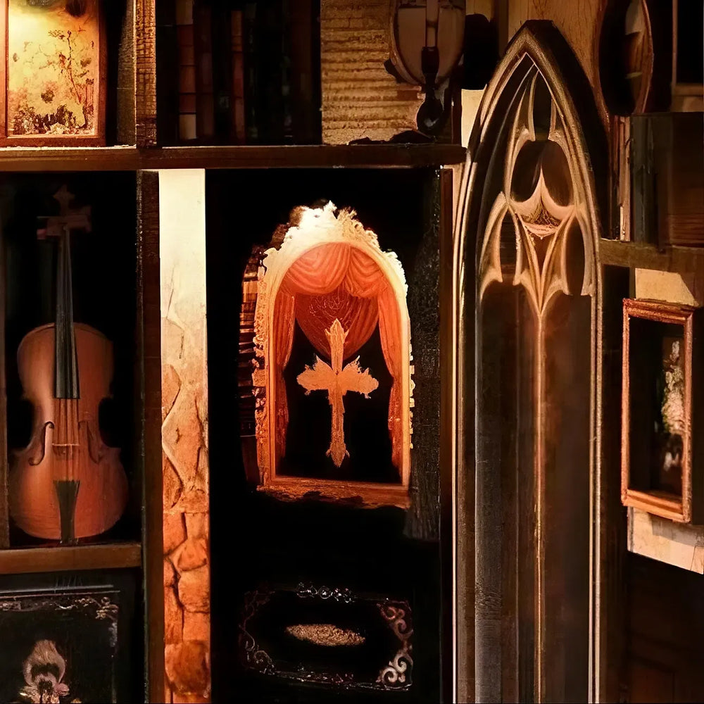 Elegant Vintage Gallery — Dark Box Mystery Case DIY Book Nook Kit