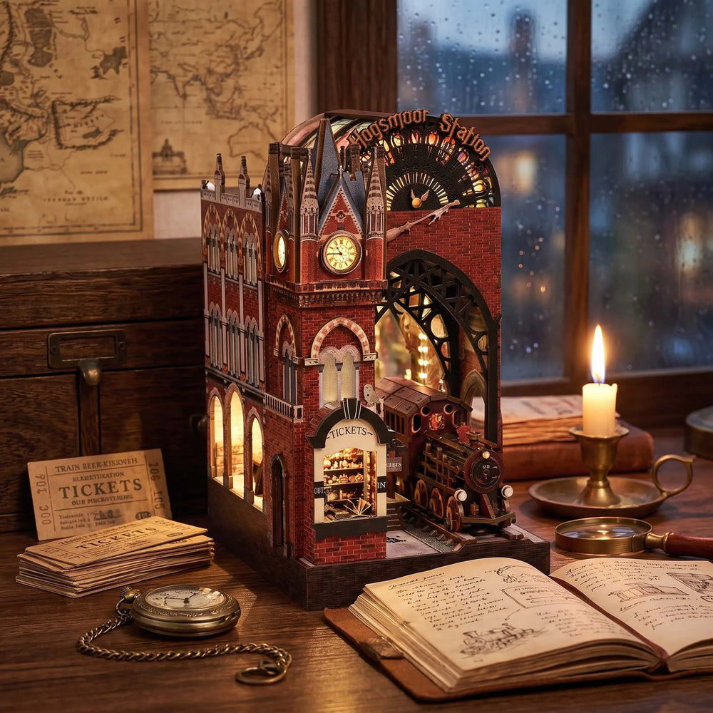 Vintage British Architectural Style — Hogsmoor Station DIY Book Nook Kit