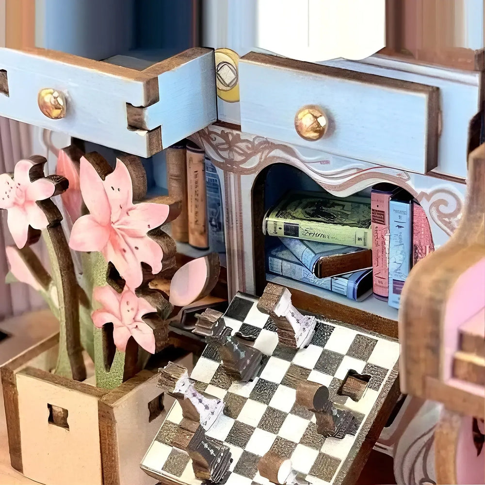 Vintage Cabinet Corner — Alice's Tea Party Diary DIY Book Nook Kit