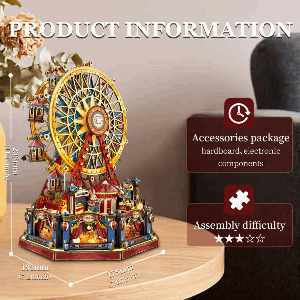Century Ferris Wheel 3D Wooden Mechanical Puzzles - ROCOXIA