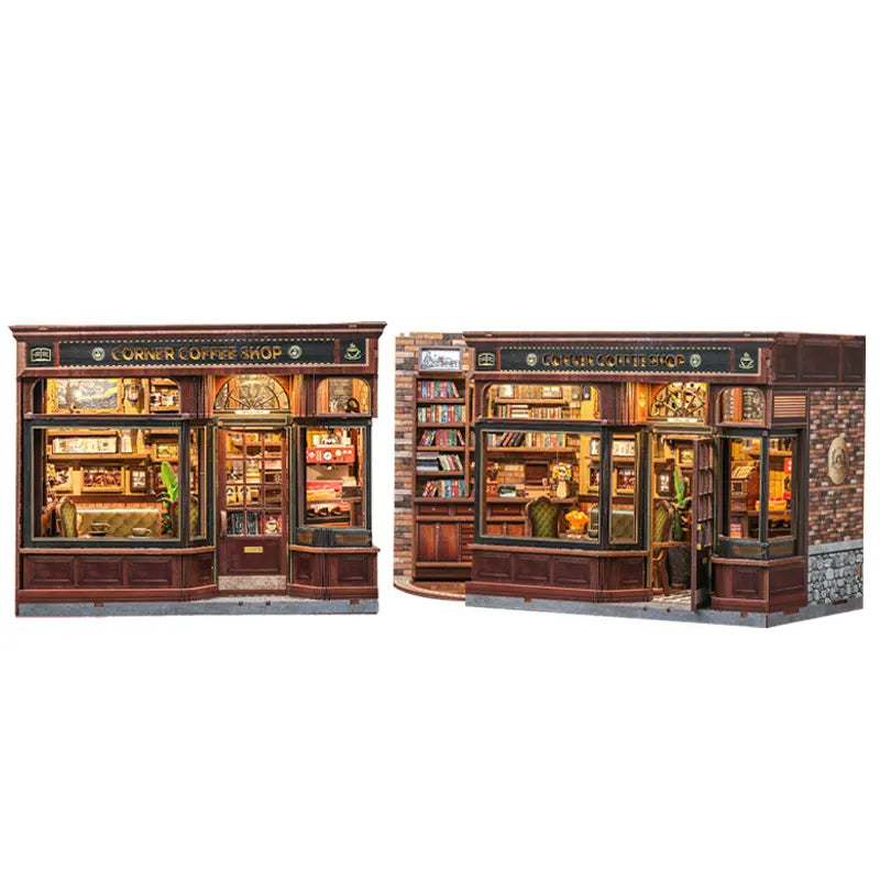 Corner Coffee Shop DIY Miniature Kit - ROCOXIA