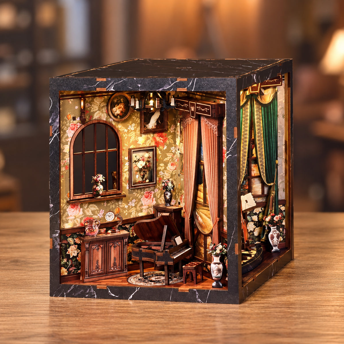 Kit de Loisirs Créatifs Diorama Étagère "Coin Lecture" Instrument de Musique Mélodie Européenne