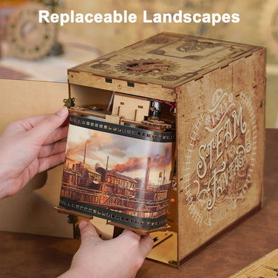 Train Cabin Series – Steam Fantasy Motion Scene DIY Book Nook Kit - ROCOXIA
