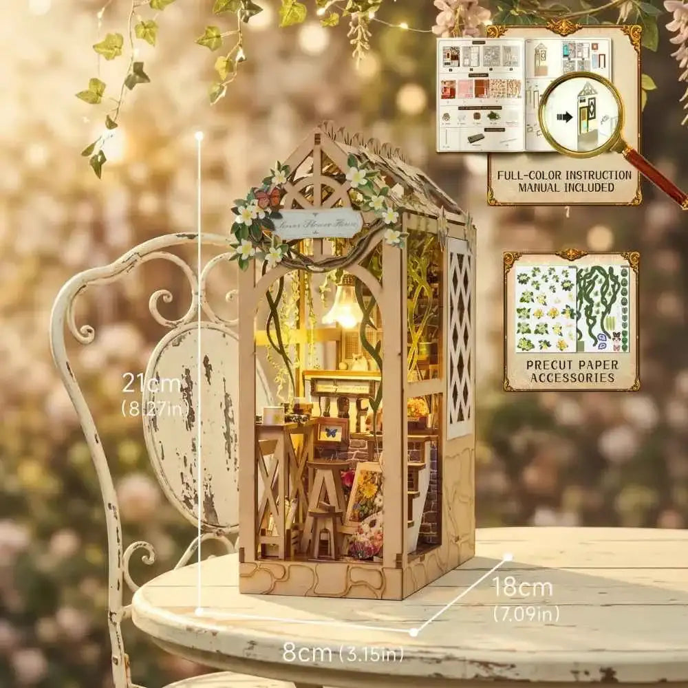 Serene Flower House DIY Book Nook Kit - ROCOXIA