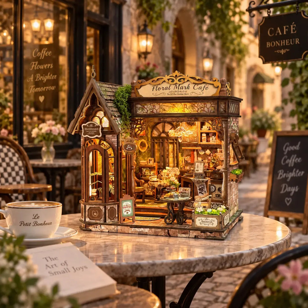 Flower-Filled Vintage Café — Floral Mark Café DIY Book Nook Kit