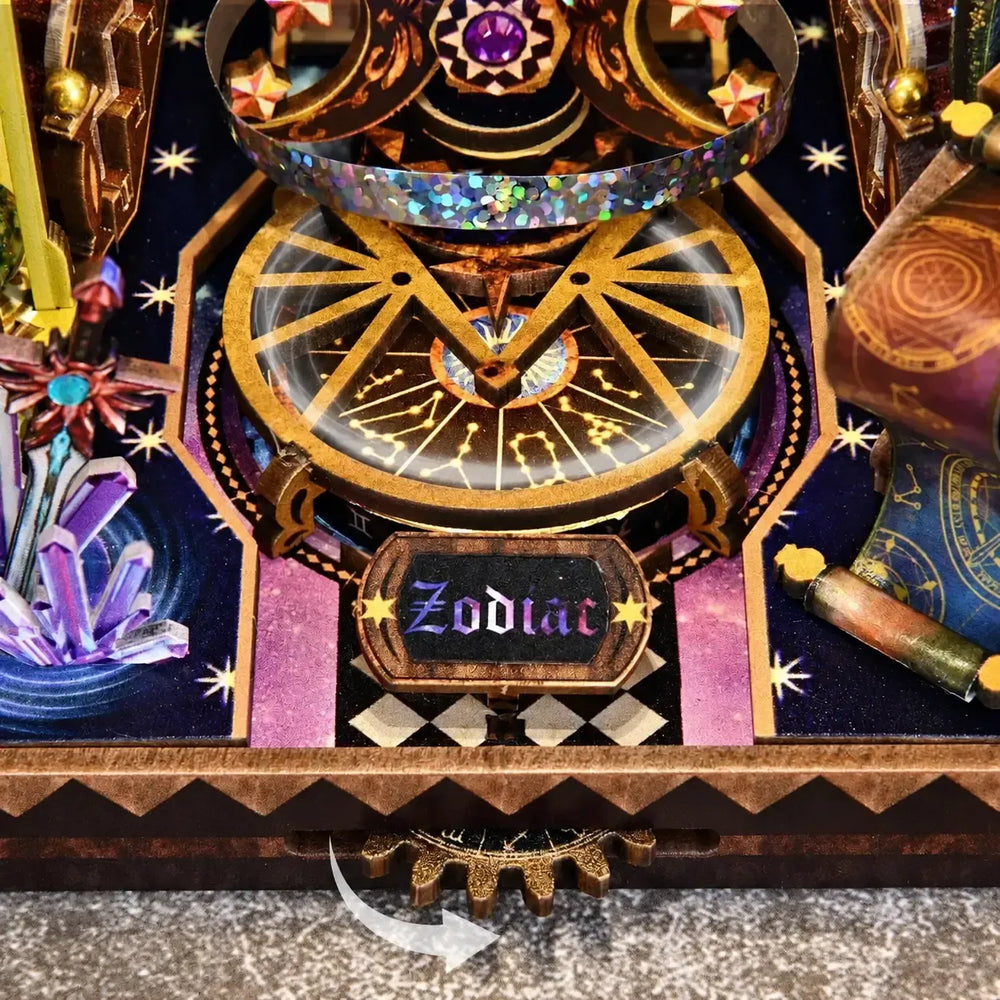 Rotatable Zodiac Gear Mechanism — Kit de serre-livres DIY Zodiaque Mystique